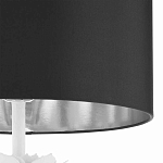 Торшер с декором в виде белого цветка магнолии на каркасе и черным абажуром White Magnolia варинант исполнения - 3 | Loft Concept в Перми