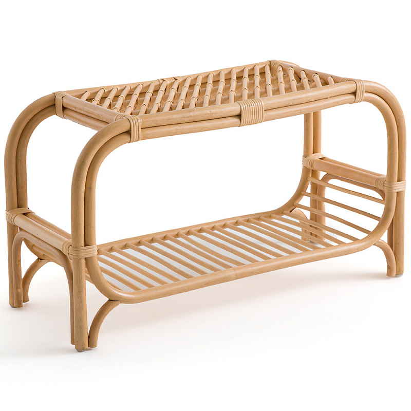 Скамья для прихожей из стеблей ротанга Willa Rattan Bench Бежевый в Перми | Loft Concept 