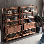 Стеллаж в гостиную для книг Moon Walnut Furniture варинант исполнения - 2 | Loft Concept в Перми