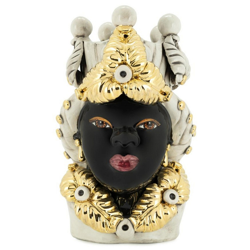 Ваза Vase Moro Lady Eve Gold Черный Бежевый Золотой в Перми | Loft Concept 