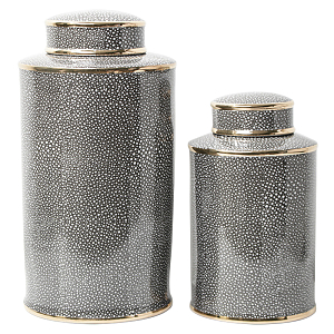 Ваза с крышкой Ceramic Grey Ornament Gold Vase