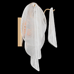 Бра из полупрозрачных овальных лепестков из стекла с металлическим основанием золотого цвета Nazaire Glass Lighting варинант исполнения - 2 | Loft Concept в Перми