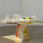 Дизайнерский журнальный стол с цветным орнаментом Unyly варинант исполнения - 2 | Loft Concept в Перми