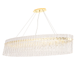 Люстра подвесная овальная с рельефными стеклянными панелями и золотым металлическим каркасом Textured Glass Chandelier варинант исполнения - 1 | Loft Concept в Перми