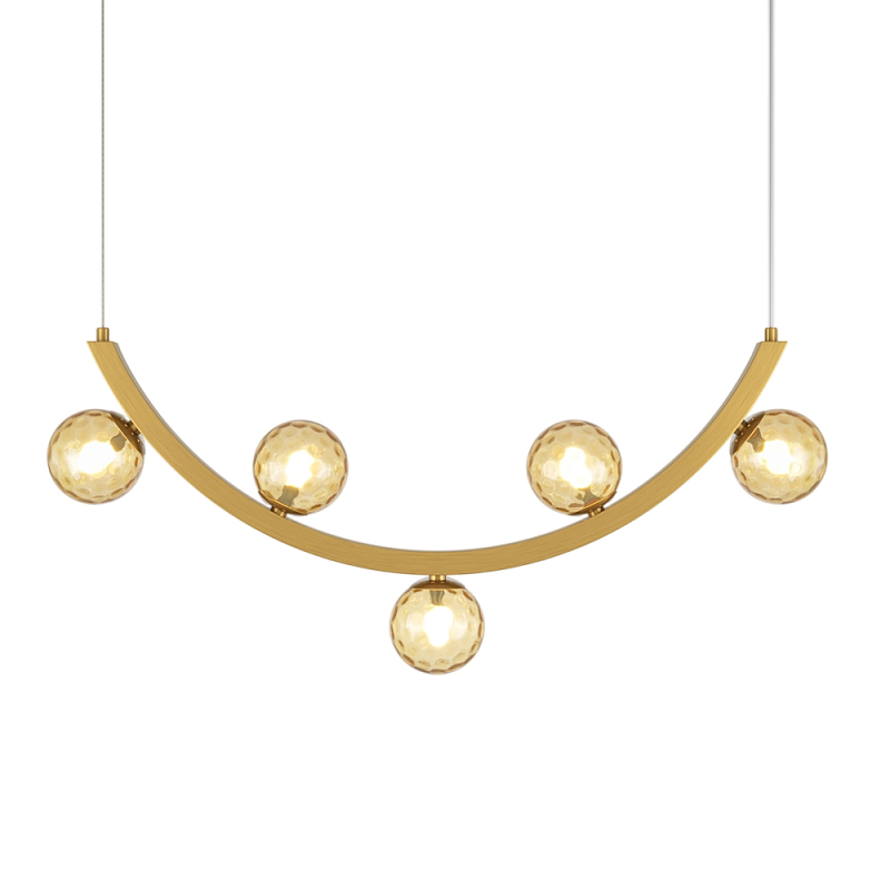 Люстра подвесная Ambre 3000К 12Вт Латунь Прозрачное Стекло в Перми | Loft Concept 