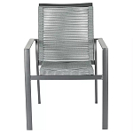 Стул темно-серый с высокой плетеной спинкой и сиденьем Braided Strength варинант исполнения - 1 | Loft Concept в Перми