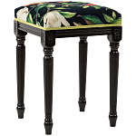 Банкетка из натурального бука черная с изображением птиц и цветов Blooming Birds2 варинант исполнения - 3 | Loft Concept в Перми