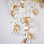 Бра золотого цвета с ветвями и прозрачными хрустальнымих подвесками Droplet Chandelier варинант исполнения - 5 | Loft Concept в Перми