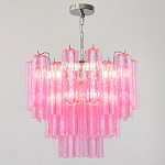 Элитная Люстра Textured Glass Pink Chandelier Ярко Розовое стекло варинант исполнения - 3 | Loft Concept в Перми