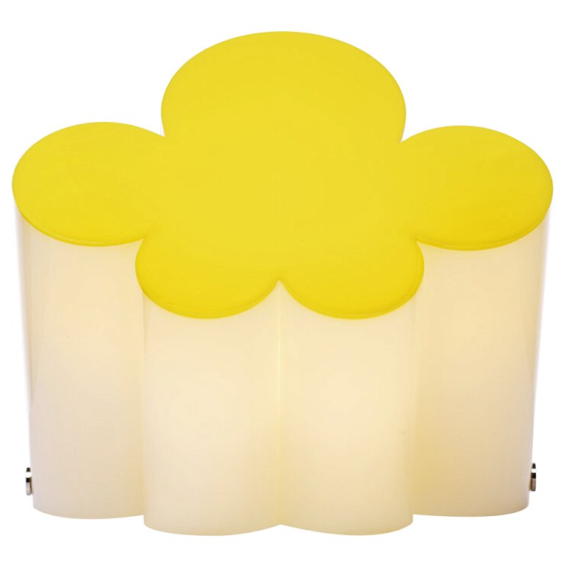 Настольная дизайнерская лампа Poltronova Passiflora Yellow Table Lamp Желтый Белый в Перми | Loft Concept 