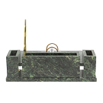 Настольный письменный набор из змеевика с подставкой под календарь и часами Successful Leader варинант исполнения - 3 | Loft Concept в Перми