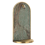 Настенный светильник зеленого цвета с бронзовой рамкой овальной формы с полкой Herbarium  варинант исполнения - 1 | Loft Concept в Перми