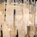 Люстра круглая с прозрачными стержнями разной длины Textured Glass Chandelier варинант исполнения - 5 | Loft Concept в Перми
