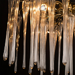 Люстра подвесная круглая в виде ветвей деревьев бронзового цвета с прозрачными подвесками-каплями Droplet Chandelier варинант исполнения - 6 | Loft Concept в Перми