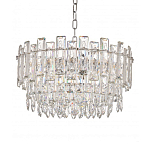 Круглая люстра с хрустальными подвесками на серебряном каркасе Gorgeous Crystal Light варинант исполнения - 10 | Loft Concept в Перми