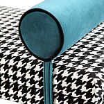 Банкетка Banquette PIED DE POULE с принтом гусиная лапка и синими подлокотниками  варинант исполнения - 3 | Loft Concept в Перми