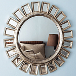 Зеркало-солнце в серебряной раме Silver Sun варинант исполнения - 1 | Loft Concept в Перми