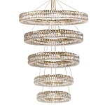 Многоярусная Люстра Elizabeth Золото Вертикальная композиция из пяти хрустальных светильников варинант исполнения - 1 | Loft Concept в Перми