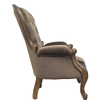 Кресло с мягкой обивкой из коричневого велюра на 4-х деревянных ножках Evelyn Classical Armchair варинант исполнения - 1 | Loft Concept в Перми