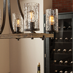 Люстра подвесная с восемью прозрачными стеклянными цилиндрическими плафонами в стиле лофт Feiss варинант исполнения - 8 | Loft Concept в Перми