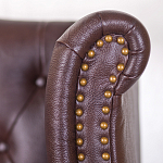 Кресло из натуральной кожи на 4-х деревянных ножках из массива бука Thomas Armchair brown варинант исполнения - 4 | Loft Concept в Перми