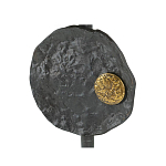 Столик приставной с абстрактным основанием и акцентом в виде золотистого диска Heavenly Space варинант исполнения - 5 | Loft Concept в Перми