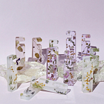 Подставка для телефона из эпоксидной смолы с цветами белая Epoxy Flowers Phone Stand White варинант исполнения - 4 | Loft Concept в Перми