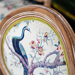 Стул из массива бука с изображением птиц и цветов Beige Green Chinoiserie Garden Chair варинант исполнения - 4 | Loft Concept в Перми
