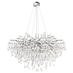 Люстра подвесная с прозрачными стеклянными подвесками в форме капель Диаметр 100 см Droplet Chandelier варинант исполнения - 14 | Loft Concept в Перми