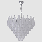 Люстра с подвесками из рифленного стекла в форме капель Textured Glass Chandelier варинант исполнения - 10 | Loft Concept в Перми