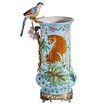 Ваза из фарфора с птицей на бронзовой ветке Garden of Eden варинант исполнения - 5 | Loft Concept в Перми