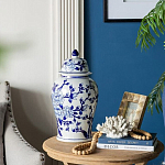 Ваза с крышкой и синим цветочным узором Blue & White Ornament  варинант исполнения - 8 | Loft Concept в Перми