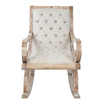 Кресло-качалка с мягкой обивкой из льна Ella Armchair beige варинант исполнения - 1 | Loft Concept в Перми