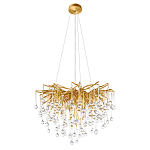 Люстра подвесная с прозрачными стеклянными подвесками в форме капель Диаметр 60 см Droplet Chandelier варинант исполнения - 2 | Loft Concept в Перми