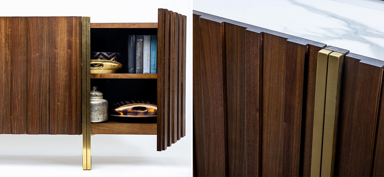 Комод с мраморной столешницей Walnut Veneer Комод с мраморной столешницей Walnut Veneer - Loft-Concept в Перми