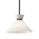 Подвесной светильник с белым стеклянным конусным плафоном Alora Mood варинант исполнения - 1 | Loft Concept в Перми
