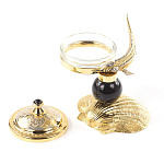 Икорница с декором "Стерлядка на ракушке" с гравировкой на подставке из натурального камня Обсидиан Decorative Cavair Dishes варинант исполнения - 2 | Loft Concept в Перми