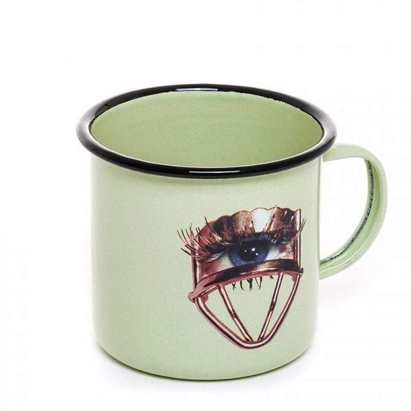 Кружка Seletti Mug Eye Салатовый Коричневый в Перми | Loft Concept 