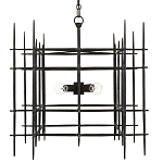 Люстра черная квадратной остроконечной формы Black Square варинант исполнения - 3 | Loft Concept в Перми