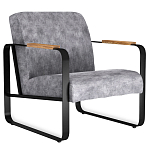 Кресло серый велюр с жесткими подлокотниками на полозьях Ashton варинант исполнения - 1 | Loft Concept в Перми