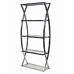 Металлический стеллаж со стеклянными полками Molecule варинант исполнения - 1 | Loft Concept в Перми