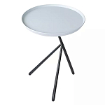 Столик приставной с круглой серой столешницей и черным основанием Round Stable Table варинант исполнения - 2 | Loft Concept в Перми