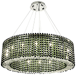 Круглая люстра с хрустальными подвесками хром Crystal Art Chrome Green Chandelier 16 варинант исполнения - 2 | Loft Concept в Перми