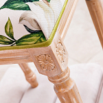 Банкетка из натурального бука золотистая с изображением птиц и цветов Blooming Bird варинант исполнения - 4 | Loft Concept в Перми