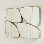 Зеркало в ассиметричной раме золотистого цвета Chaotic варинант исполнения - 3 | Loft Concept в Перми