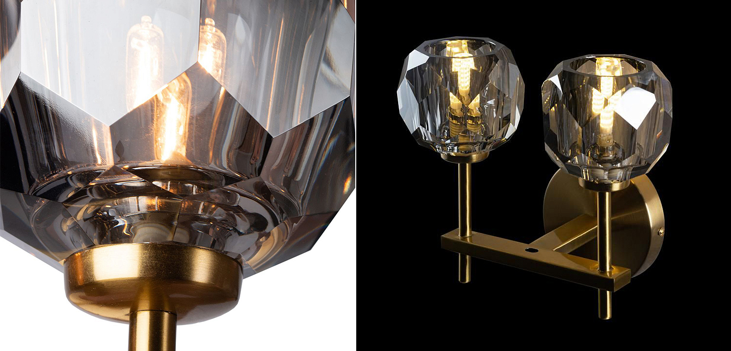 Бра RH Boule de Cristal Double Sconce smoky Бра RH Boule de Cristal Double Sconce smoky - Loft-Concept в Перми