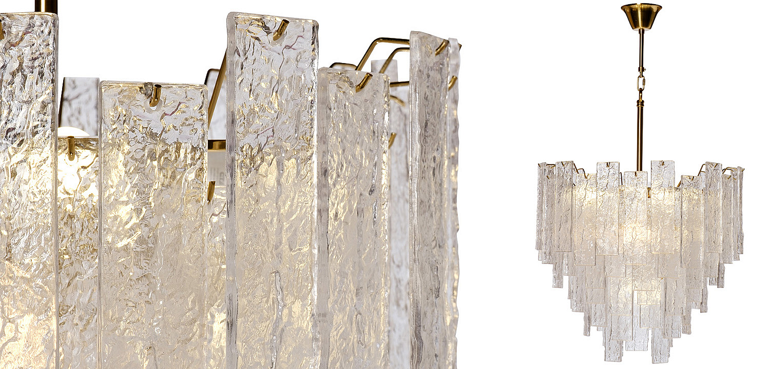 Люстра Dorit Textured Glass Rectangular Chandelier Люстра Dorit Textured Glass Rectangular Chandelier - Loft-Concept в Перми