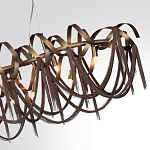 Люстра подвесная линейная с переплетенными металлическими лентами и цепочками Atlantis Chain варинант исполнения - 5 | Loft Concept в Перми