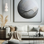 Подвесной светильник белого цвета с тремя геометрическими плафонами Alora Mood варинант исполнения - 7 | Loft Concept в Перми