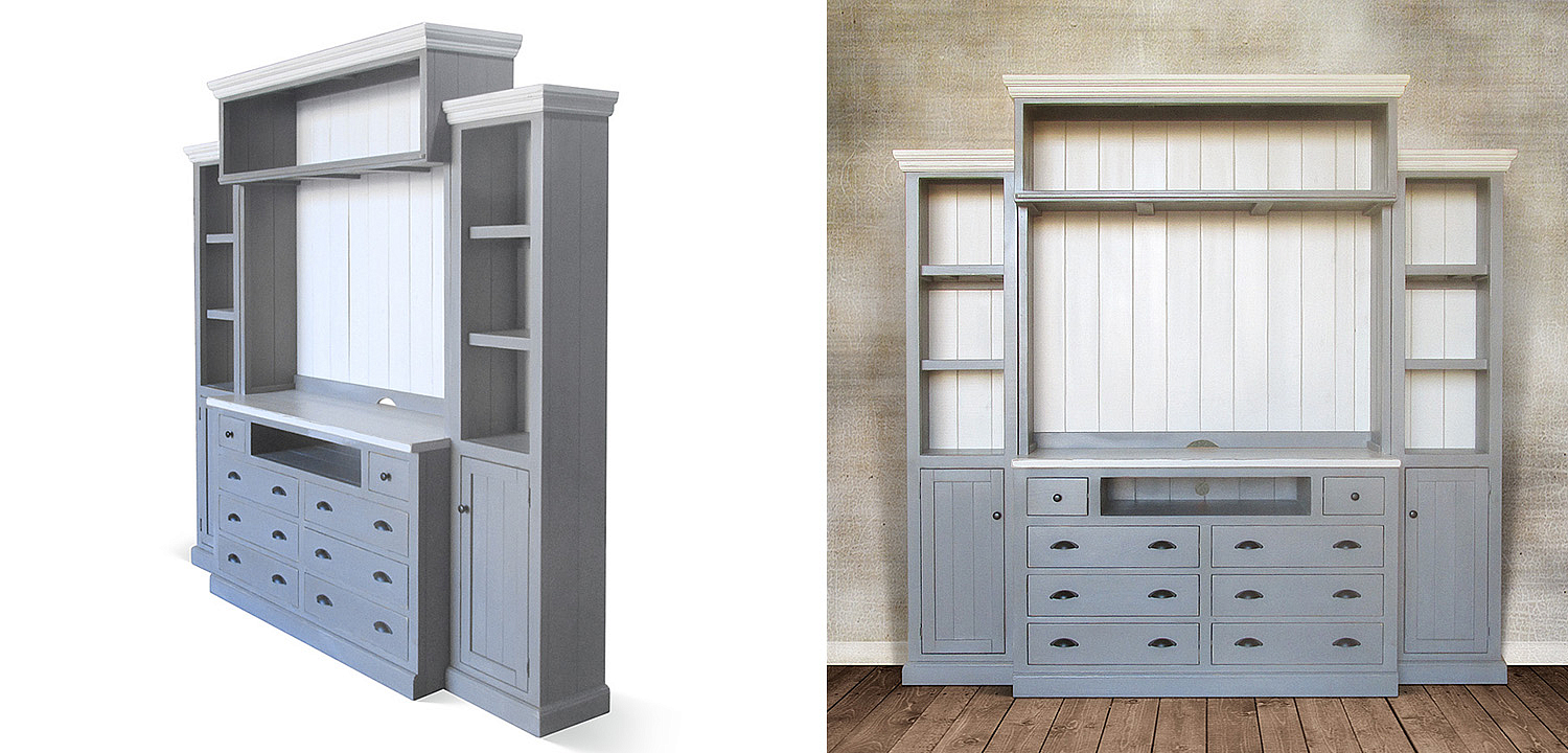 Шкаф-стеллаж Sandro Provence HARMONIE Weathered Grey Шкаф-стеллаж Sandro Provence HARMONIE Weathered Grey - Loft-Concept в Перми